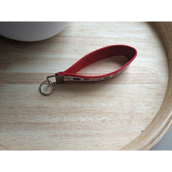 Keychain Wristlet School Teacher Fabric Key FOB Apples Pencils Bus Gift Educator - Picture 4 of 7